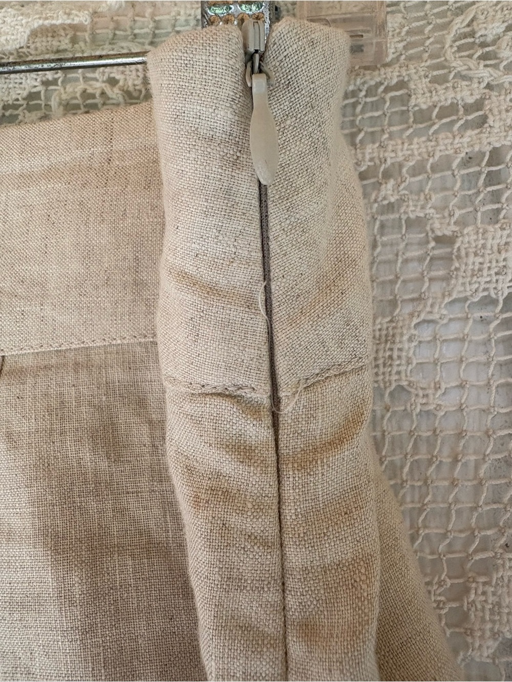 Kim Rogers Natural Beige A-Line Linen Skirt - Picture 6 of 6